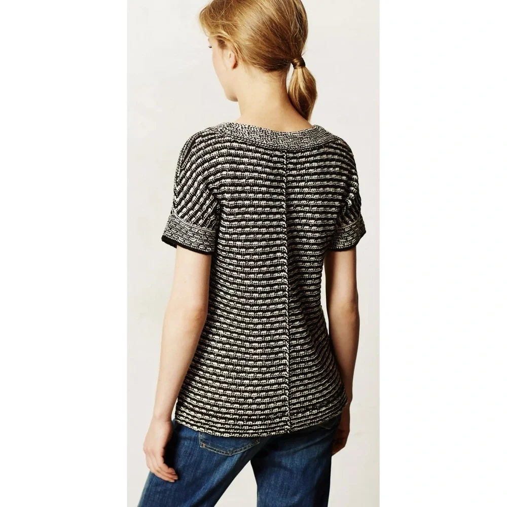 Anthropologie Field & Flower Greta Pullover Sweater Size Large Knit‎ Striped Top